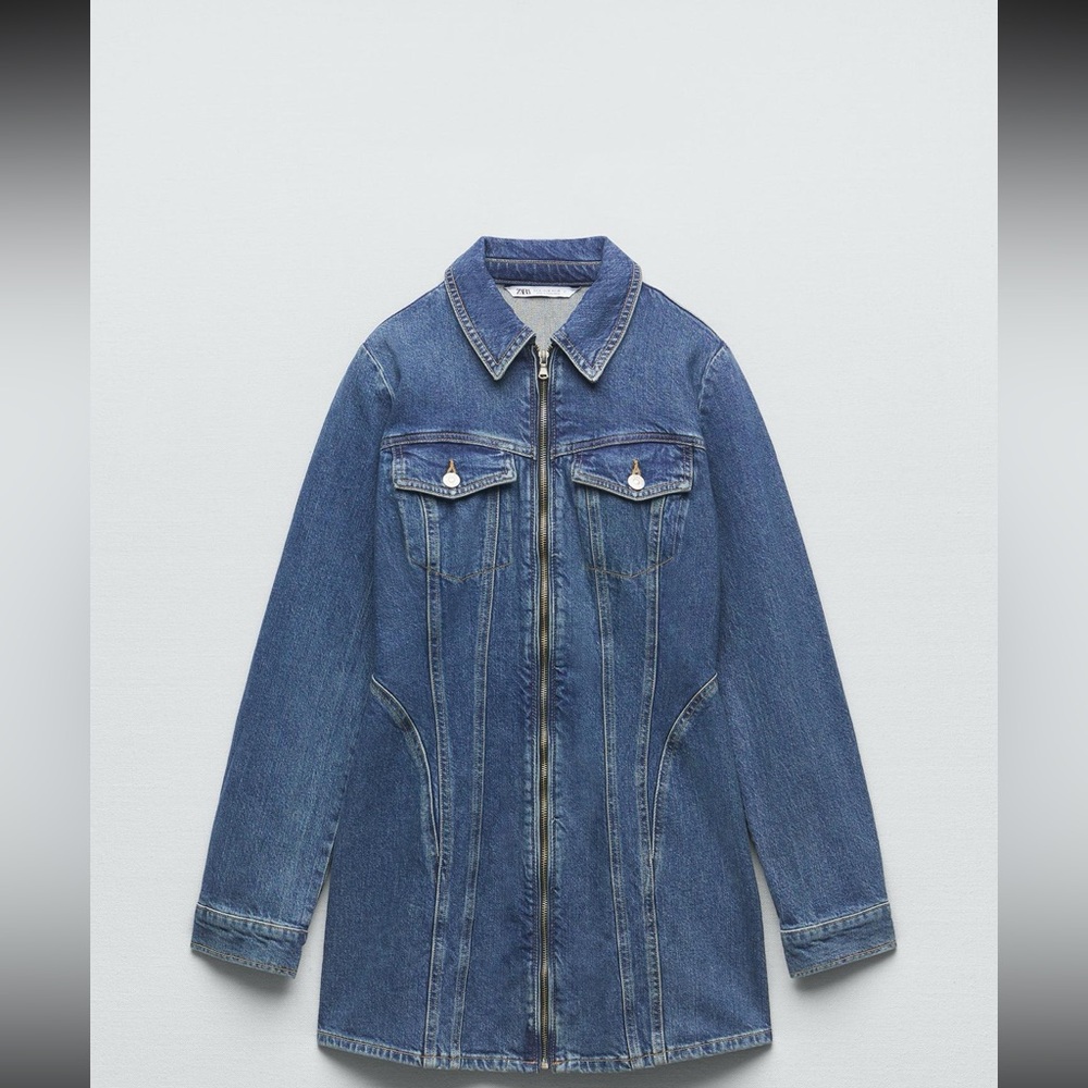 Zara denim long sleeve dress
